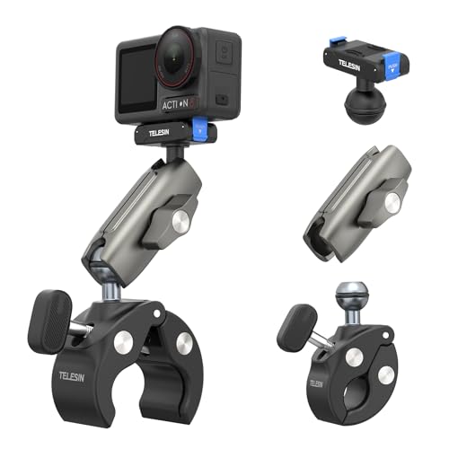 Amazon | TELESIN DJI Osmo Action 5 Pro/4/3用 クランプマウント 磁気